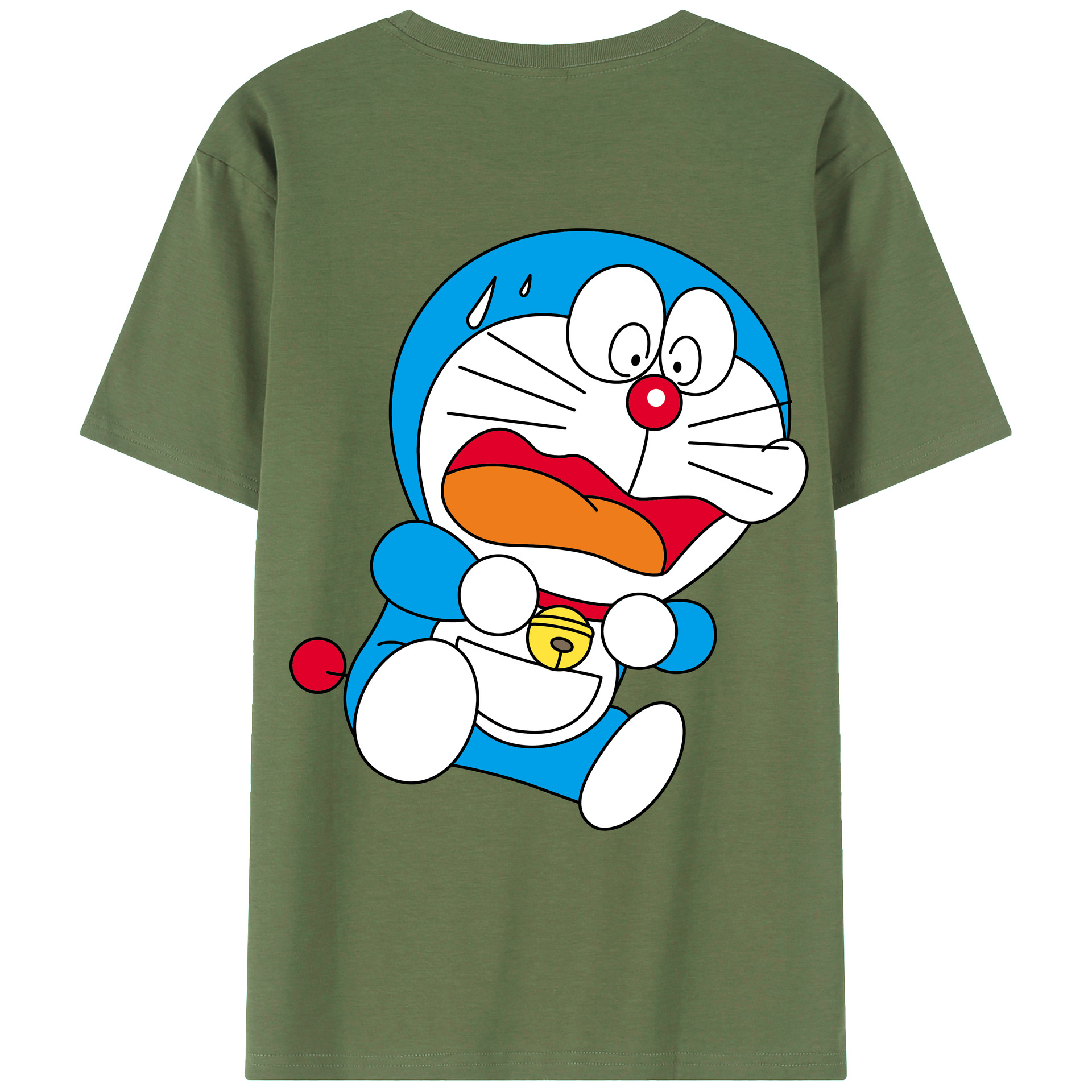 （画像用） ドラえもん Doraemon 綿100％ メンズ半袖Tシャツ（バックプリント） 通気性